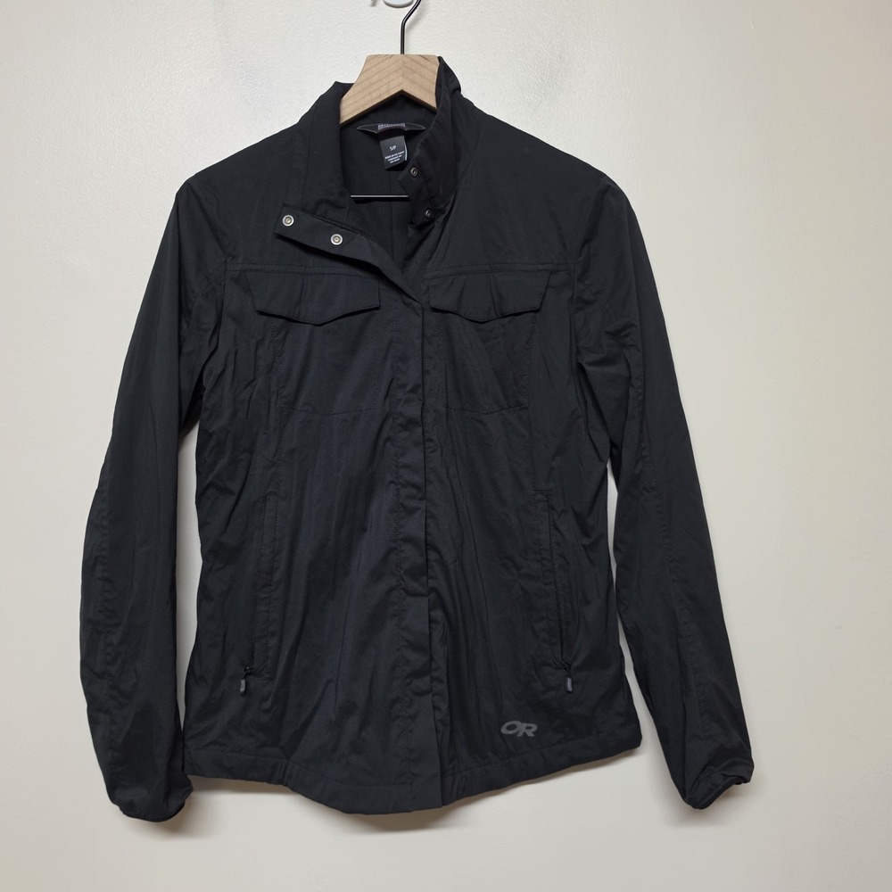 Outdoor Research Women's Microlight Shirt Jacket Black Sz S Snap Lined Coat